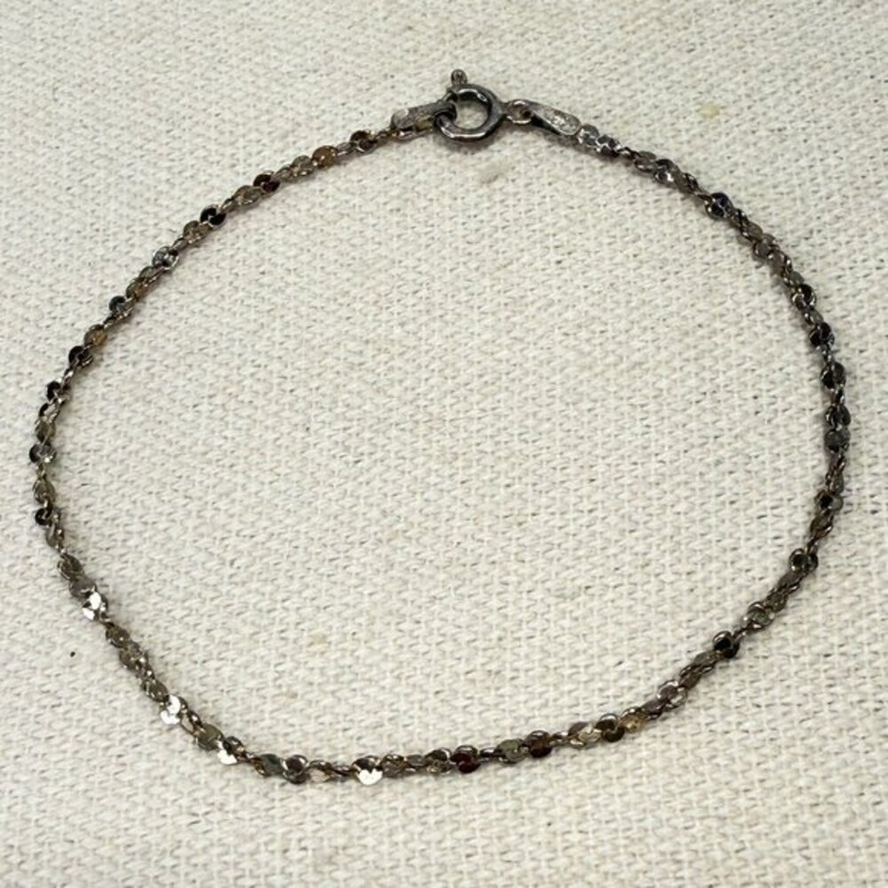Italian‎ Sterling Silver Bracelet Marked Dainty Minimal Classic 7.5"